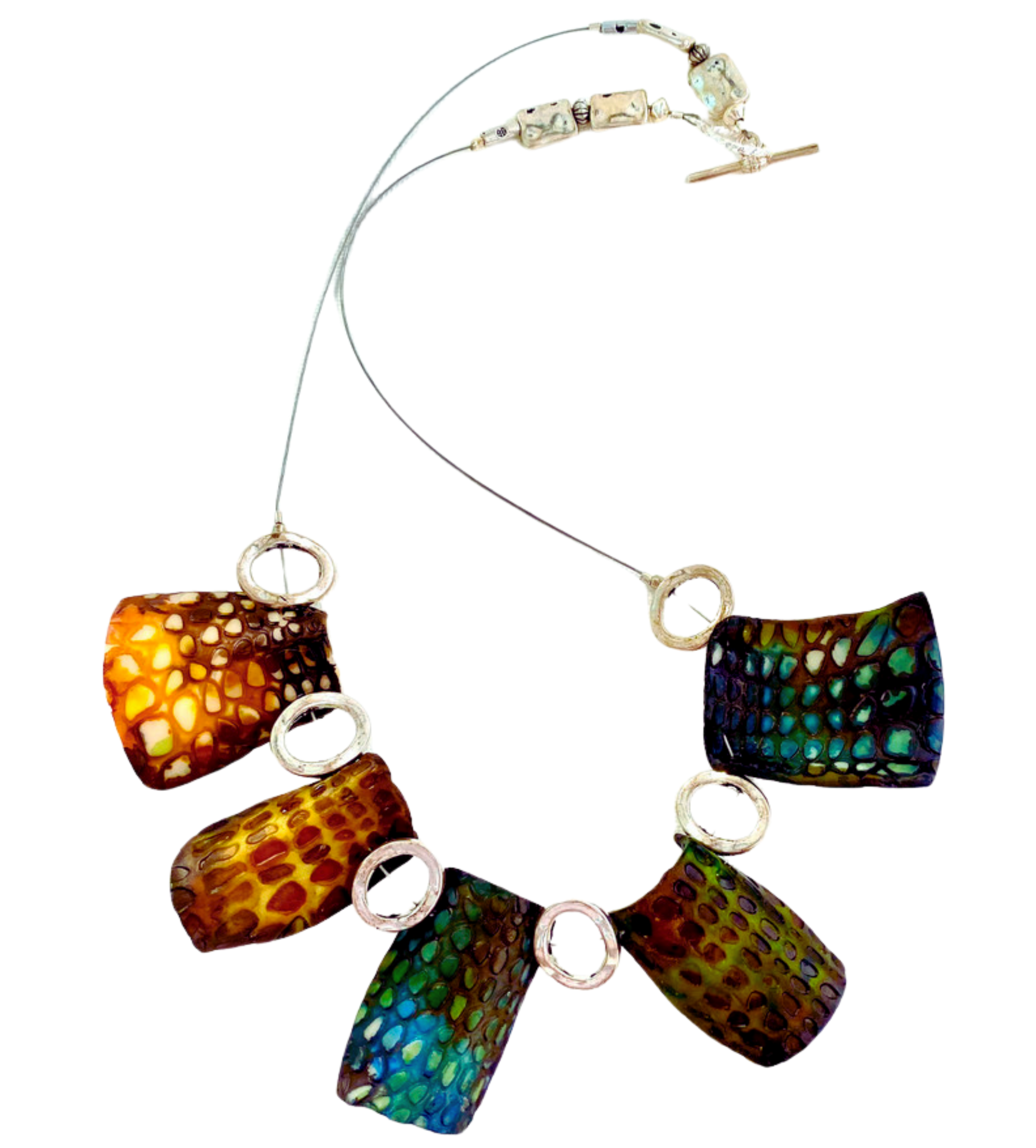 EXOTIC CHIC-LETS SCULPTED NECKLACE1 Exotic Chic-lets Sculpted Necklace - Image 1