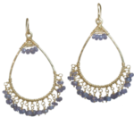 Violet Crystal Earrings in Gold or Silver