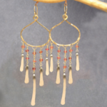 Hammered Gold Chandelier Earrings, Customizable