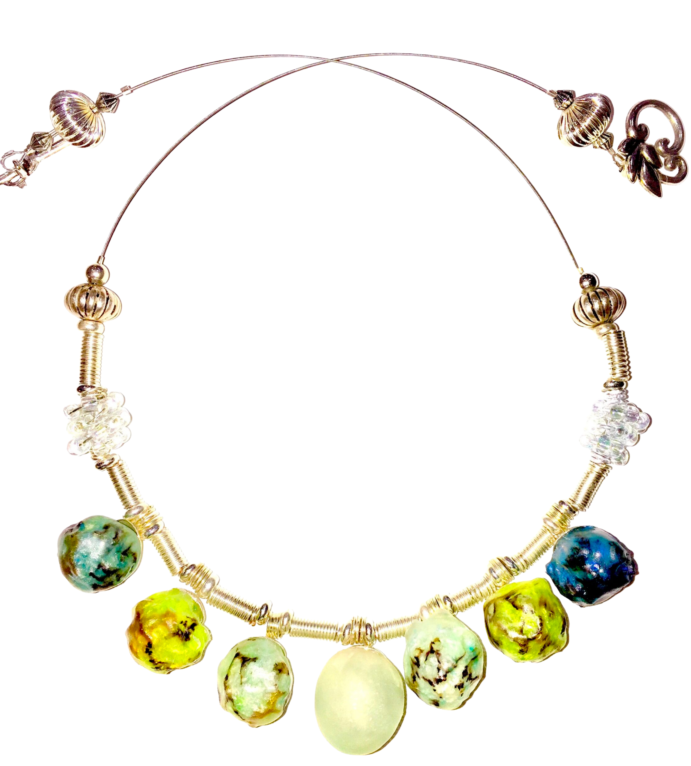SEAGLASS LIKE SCULPTED TRANS NECK 2300X2550 Sea Glass-Like Translucent Sculpted Necklace - Image 1