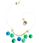 Translucent Spherical Blue Sculptural Beaded Necklace