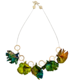 Textured Leaves Sculpted Necklace-Summer - Image 2