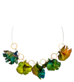 Textured Leaves Sculpted Necklace-Summer - Image 4