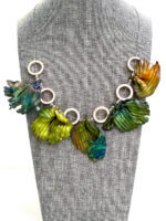 Textured Leaves Sculpted Necklace-Summer - Image 3