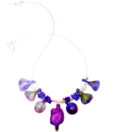 Violet Sculptural Translucent Polymer Clay Necklace