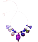 Violet Sculptural Translucent Polymer Clay Necklace