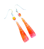 Red Orange Translucent Polymer Clay Necklace and Earrings Set - Image 2