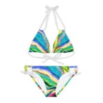 Waterfall Dreams Strappy Bikini Set (AOP)
