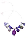 Violet Sculptural Translucent Polymer Clay Necklace
