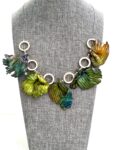 Textured Leaves Sculpted Necklace-Summer