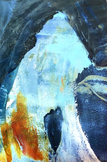 The Mountain Cave Collection Oil on Paper Set of 3