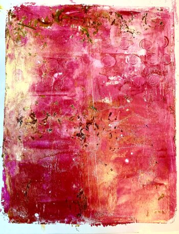 Original Monoprints Pink and Gold Light Set of 3