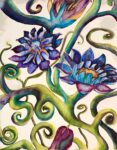 Blossom and Vines 1 Watercolor on Canvas