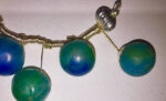 Translucent Spherical Blue Sculptural Beaded Necklace