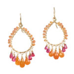 Orange Garnet Chandelier Earrings