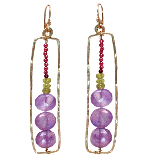 B131w Amethyst Dangle Earrings - Image 1