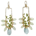 Aquamarine Rectangle Earrings