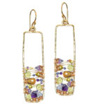 Multi Colored Stone Drop Earrings