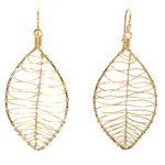 Leaf Shaped Earrings in Gold or Silver