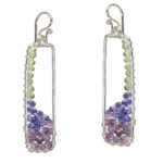 Rectangular Purple Drop Earrings, Amethyst