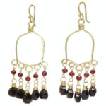 Black Gemstone Drop Earrings