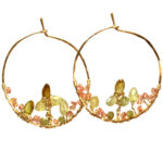 Orange Gemstone Earrings in Sunny Dangles, Green Garnet