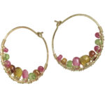 Jeweled Chandelier Earrings in Garden Tones