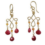 Red Stone Chandelier Earrings