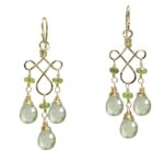 Pale Green Chandelier Earrings, Green Amethyst