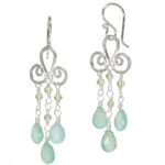 Sea Green Earrings, Drop Style