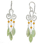 Aqua Gemstone Chandelier Earrings