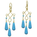 Turquoise Gem Drop Earrings