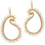 Delicate Gold Dangle Earrings in Paisley