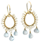 Custom Filigree and Gemstone Teardrop Earrings