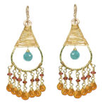 Mandarin Orange Garnet Earrings Chandelier Style