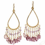 Purple Amethyst Drop Earrings with Tanzanite