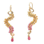 Gem Dangle Earrings with Fiery Stones