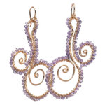 Crystal Dangle Earrings, Swirls Customizable