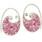 Ruby Dangle Earrings Swirled