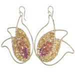 Orange and Pink Crystal Earrings