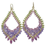 Chandelier Dangle Earrings With Amethyst