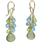 Light Green Stone Drop Earrings