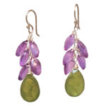 Purple and Green Jewelry Dangle Earrings
