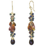 Red Orange Crystal Earrings