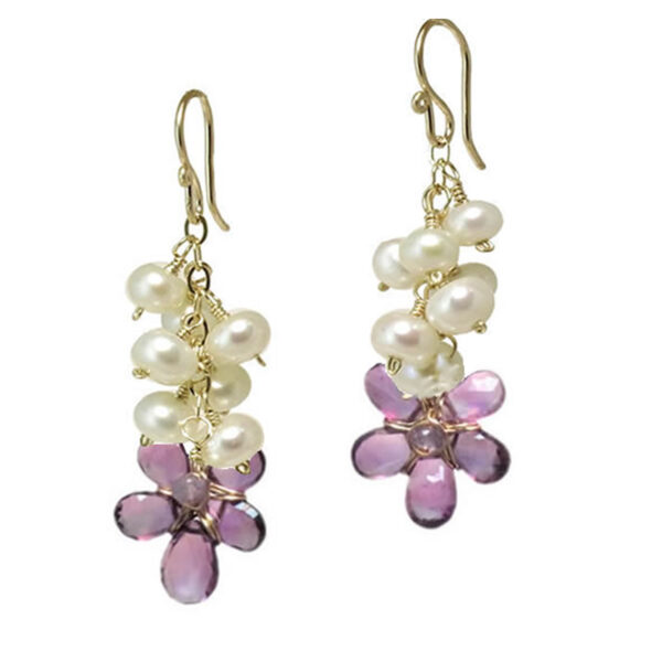 Amethyst and Pearl Earrings