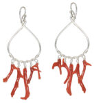 Red Coral Dangle Earrings