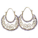 Customizable Swirl and Gem Earrings