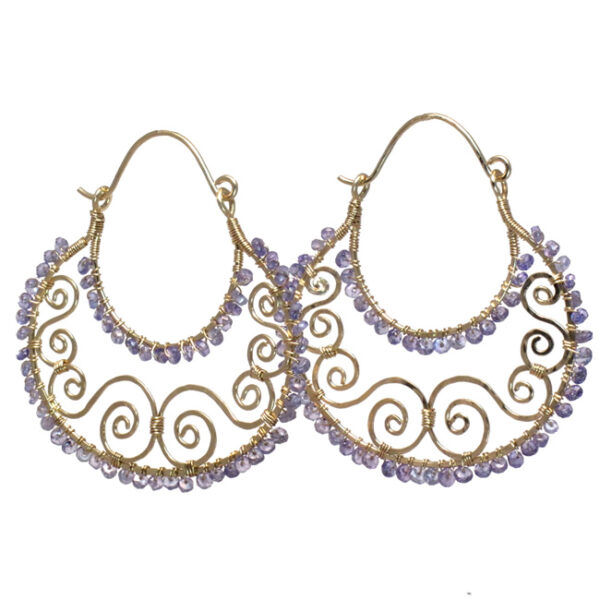 Customizable Swirl and Gem Earrings