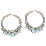 Blue Gemstone Drop Earrings with Mixed Gems
