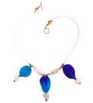 Aqua Sculptural Translucent Polymer Clay Necklace